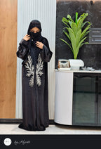 Velvet Stone Work Abaya – Luxury Designer Elegance
