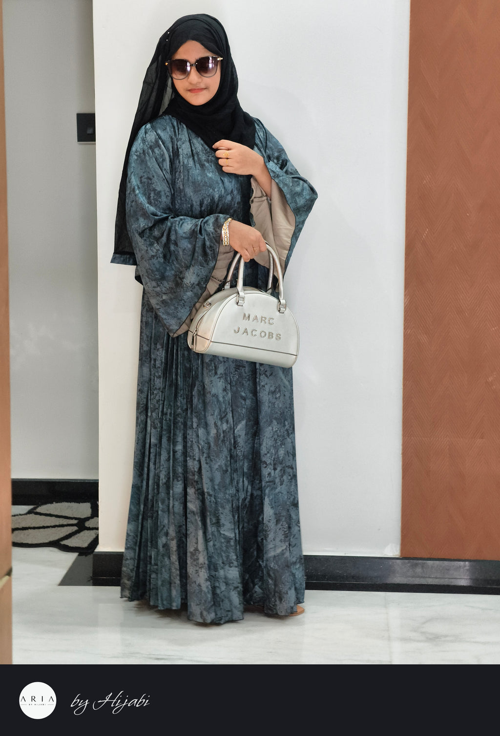 Floral Printed Frill Abaya