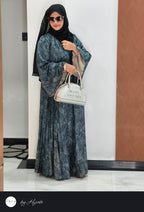 Floral Printed Frill Abaya