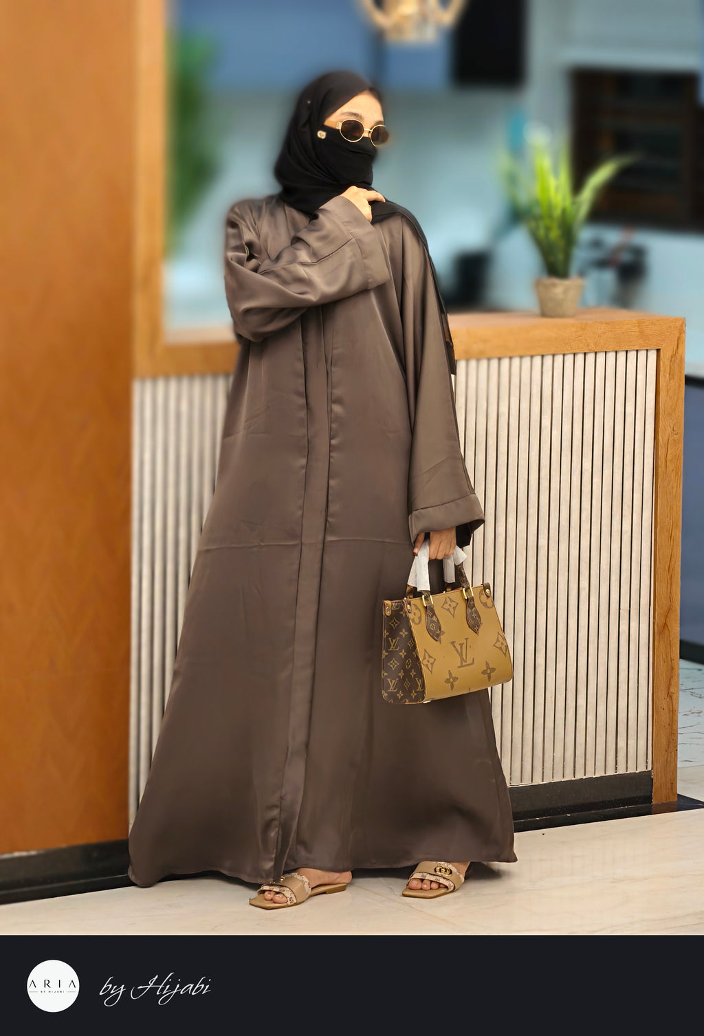 Coffee Brown Elegant Abaya