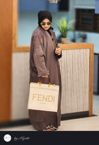 Coffee Brown Designer Stone Work Abaya