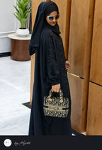 Black Stone Work Abaya – Luxury Embroidery Elegance