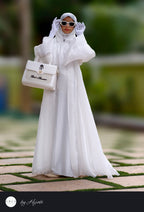 Pure White Organza Designer Abaya
