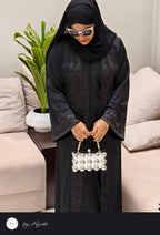 Black Designer Wear Stone Work Embroidery Abaya