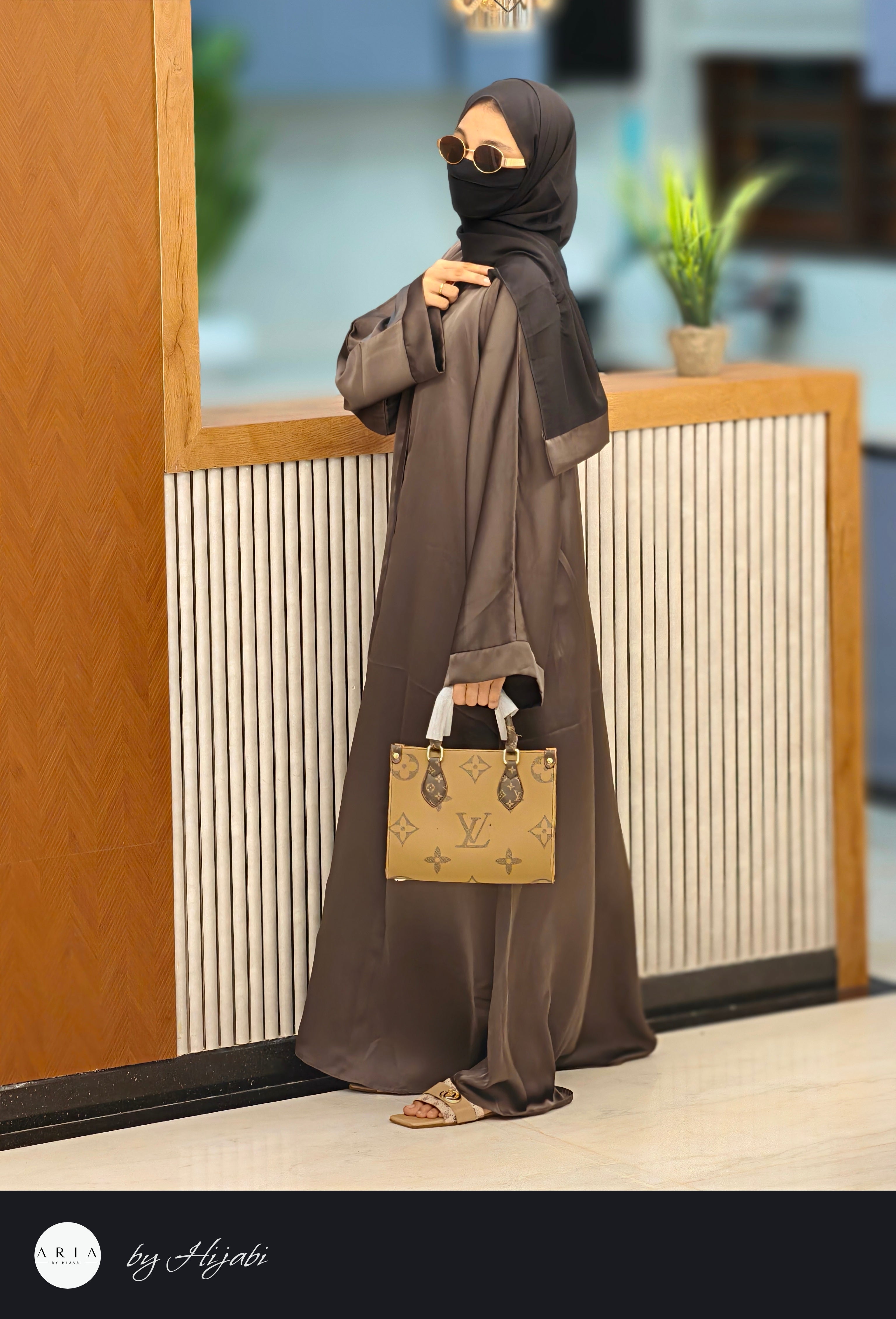 Coffee Brown Elegant Abaya