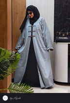 Designer Silver Grey Abaya – Modern Elegance Redefined