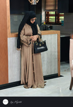 Simple Stone Work Coffee Brown Abaya