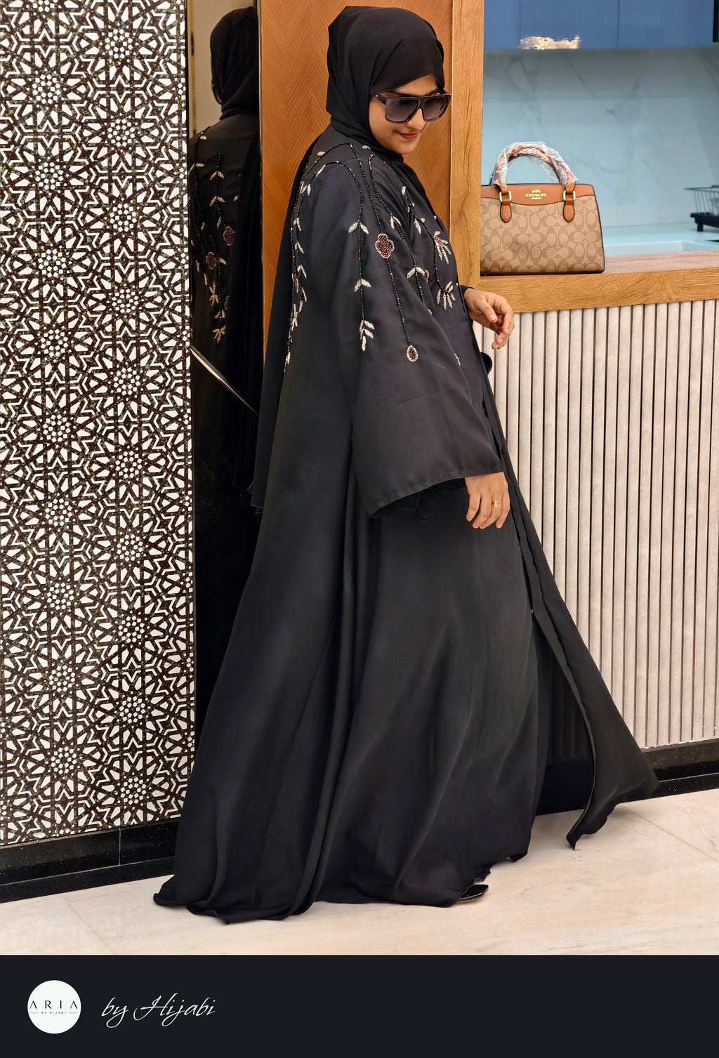 Designer Stone Work Abaya