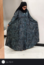Floral Printed Frill Abaya