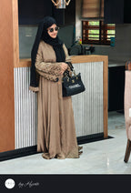 Simple Stone Work Coffee Brown Abaya
