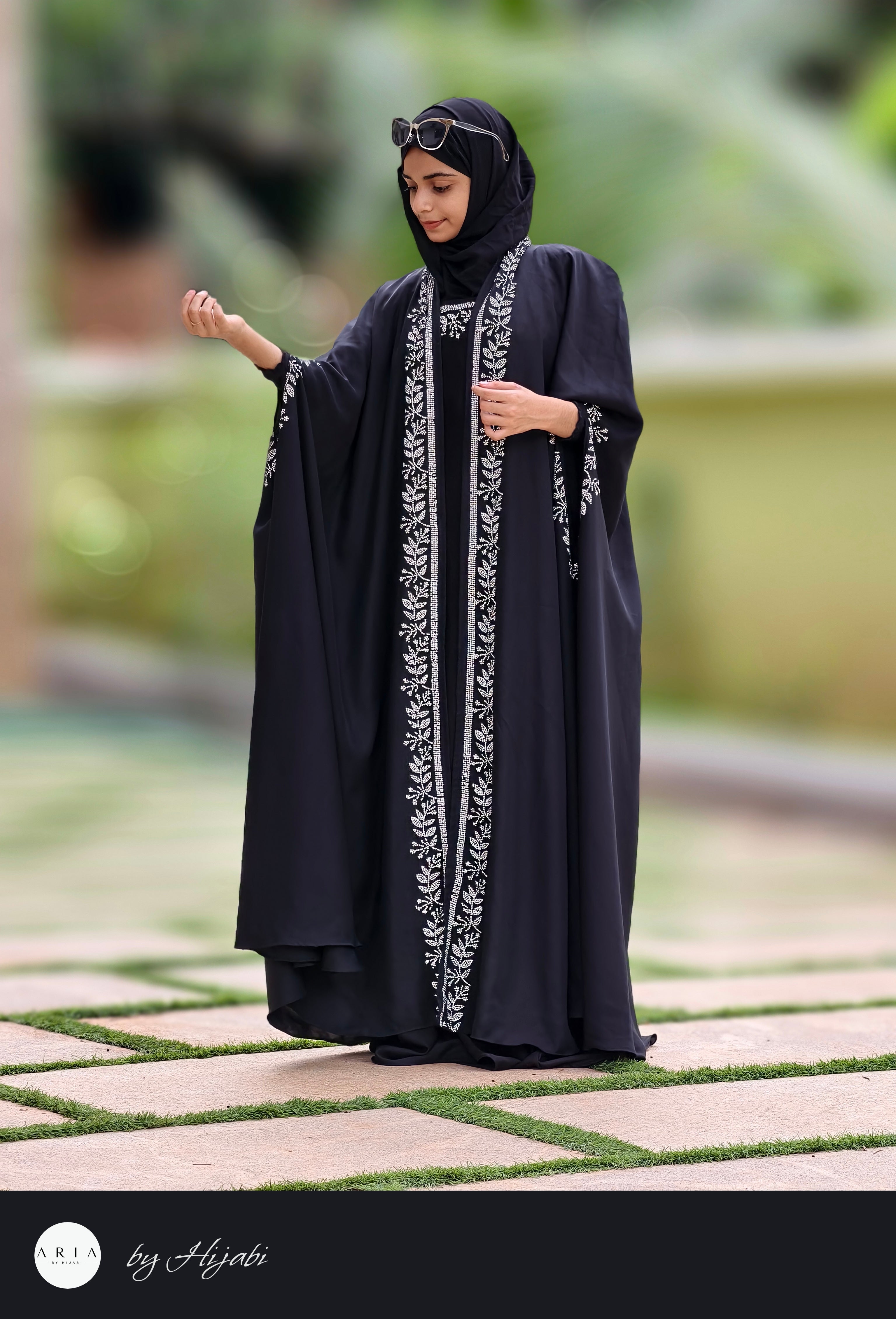 Elegant Moroccan Designer Bridal Wear Stone Work Premium Abaya