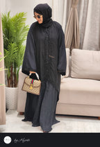 Bridal Designer Wear with Unique Back Stone Work Abaya