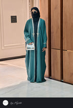 Emerald Green Stone Work Abaya