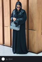 Stone Work Lapel Abaya – Elegance Crafted to Perfection