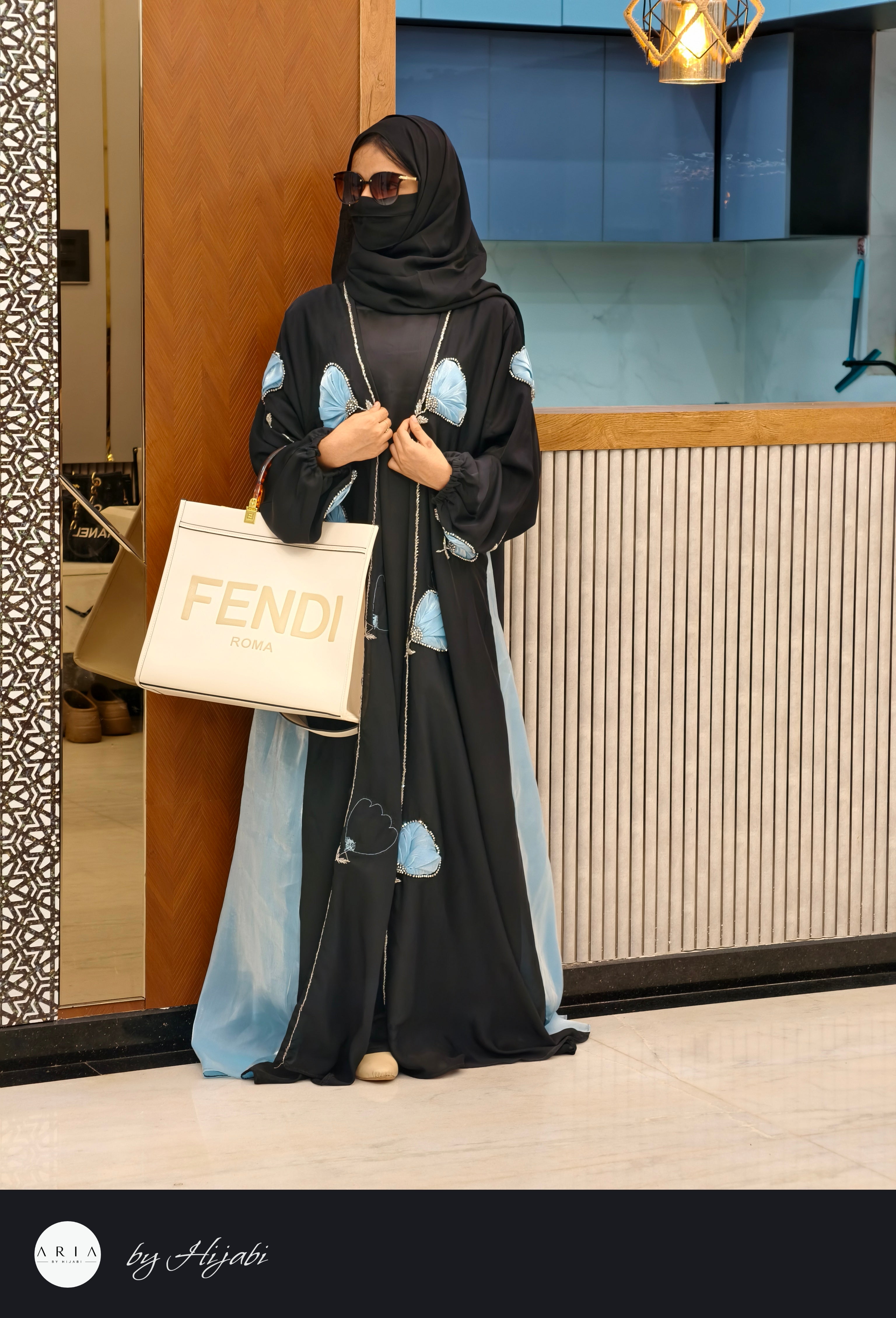 Designer Bridal Wear Tissue Work Abaya