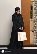 Black Stone Work Abaya
