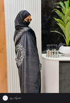 Moroccan Bridal Designer Velvet Abaya with Stone Work