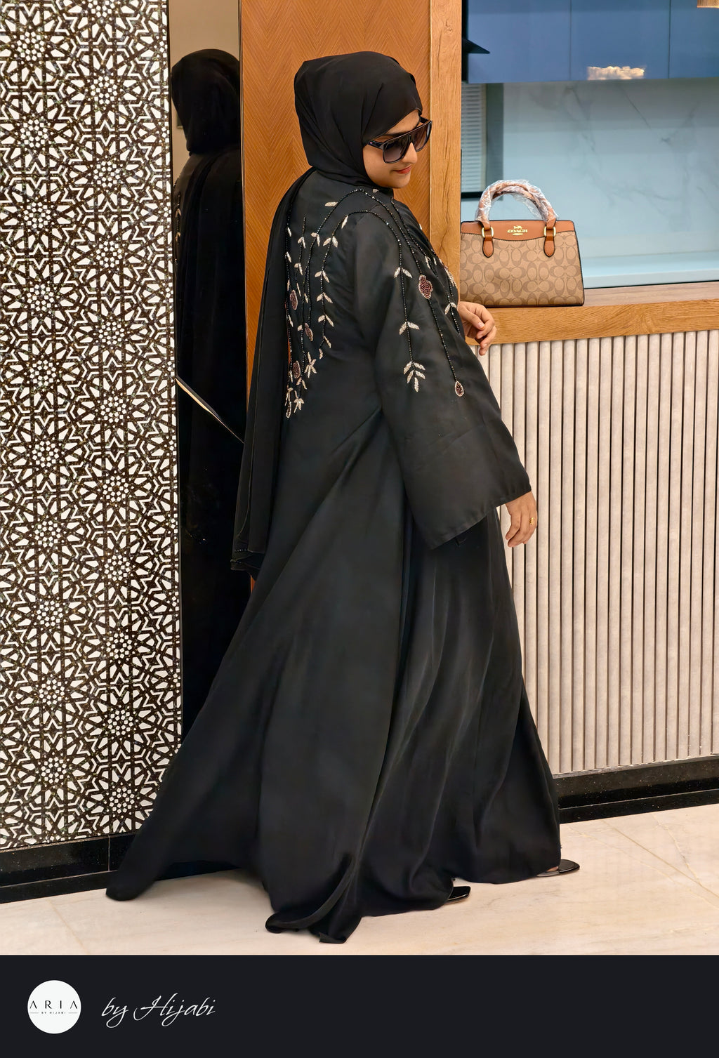 Designer Stone Work Abaya