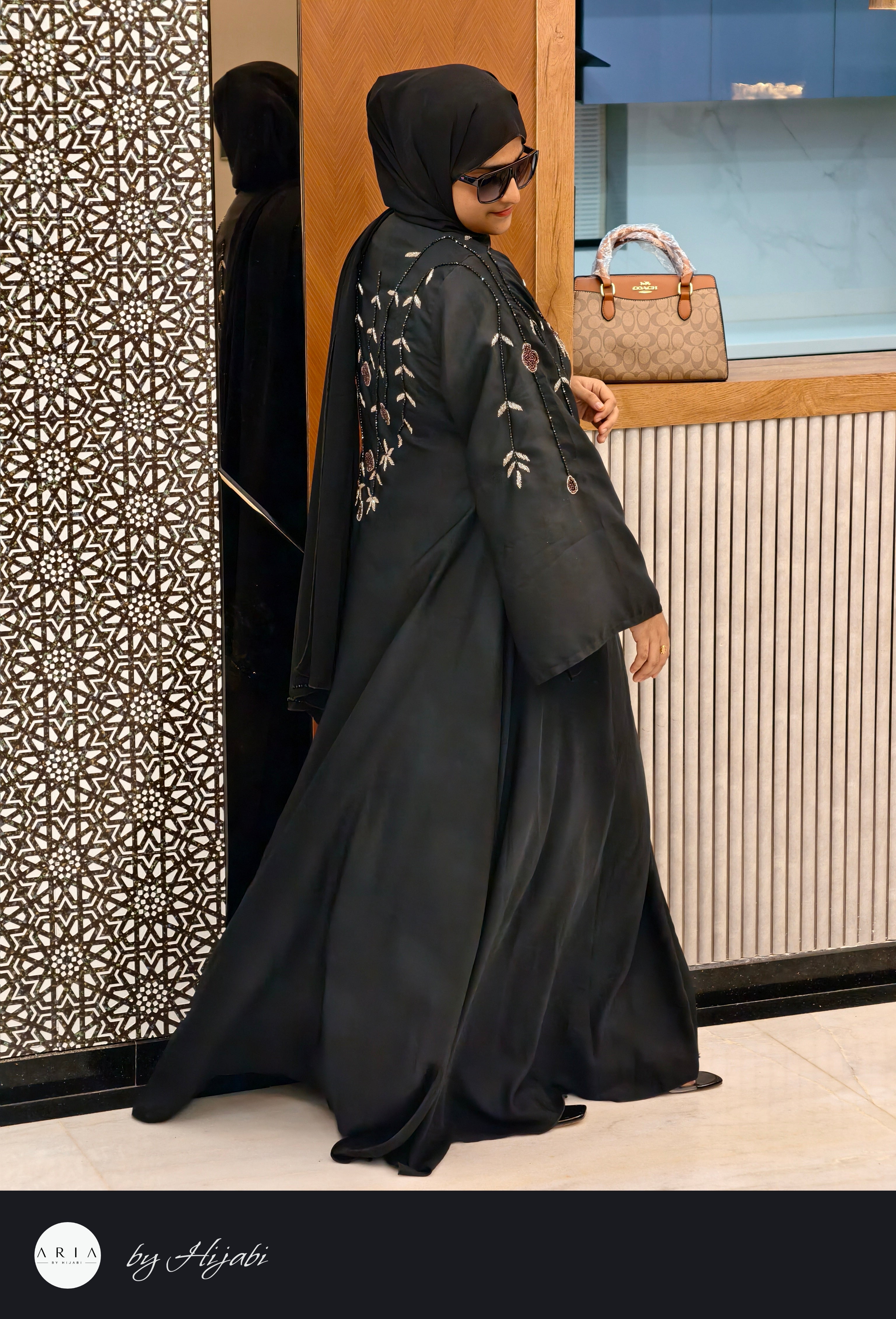 Designer Stone Work Abaya
