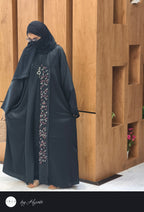 One Side Lapel Stone Work Abaya