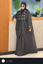 Designer Flap Lapel Stone Work Abaya