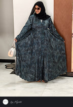 Floral Printed Frill Abaya
