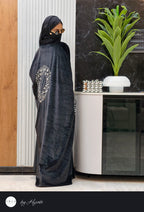 Moroccan Bridal Designer Velvet Abaya with Stone Work