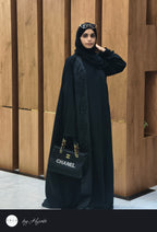 Luxury One Side Lapel Stone Work Abaya