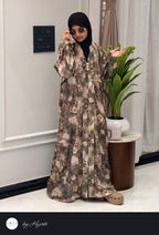 Modern Floral Printed Abaya – Luxury in Every Detail