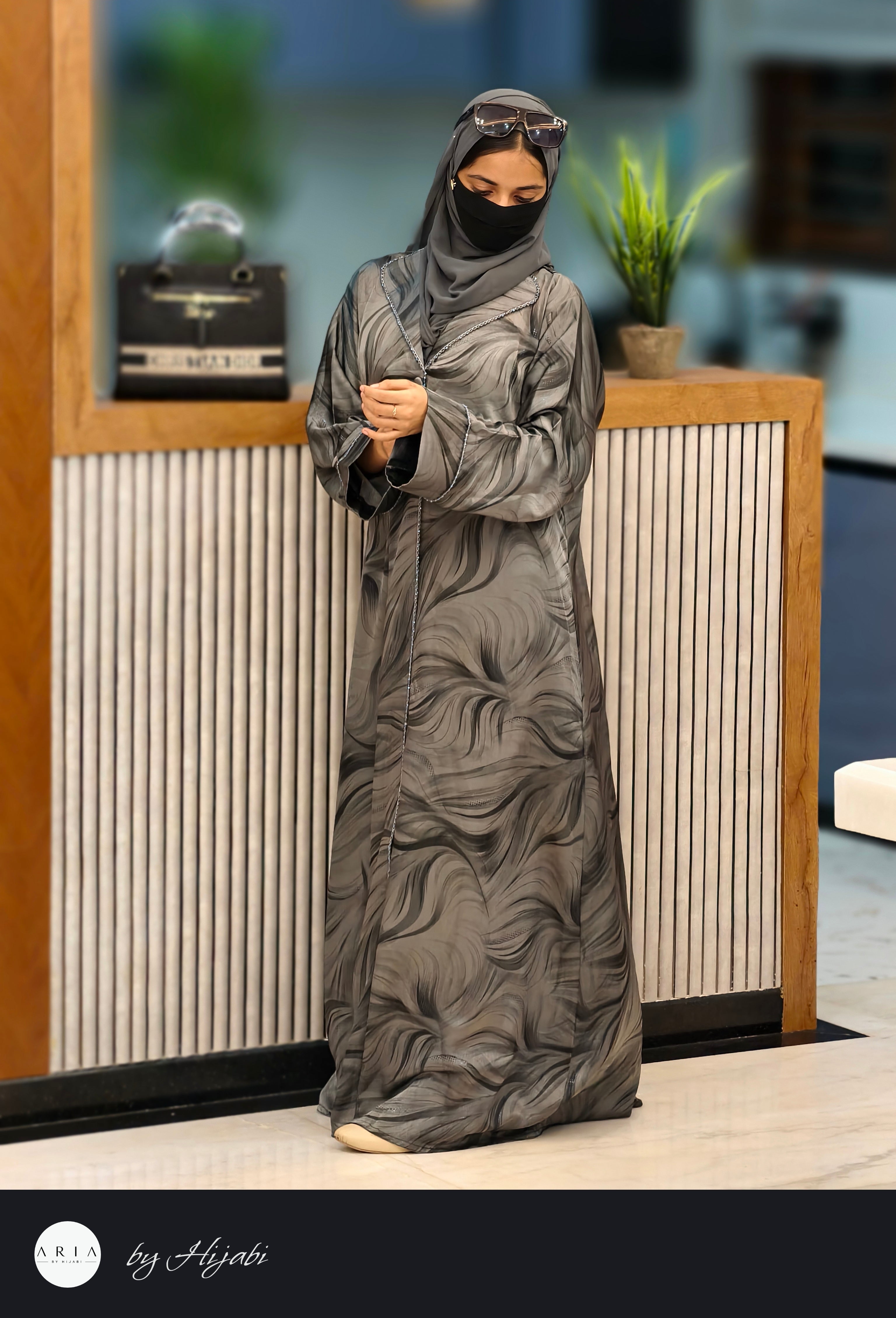 Designer Self Printed Abaya