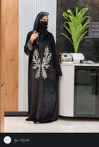 Velvet Stone Work Abaya – Luxury Designer Elegance