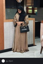 Simple Stone Work Coffee Brown Abaya