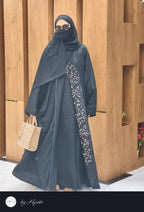 One Side Lapel Stone Work Abaya