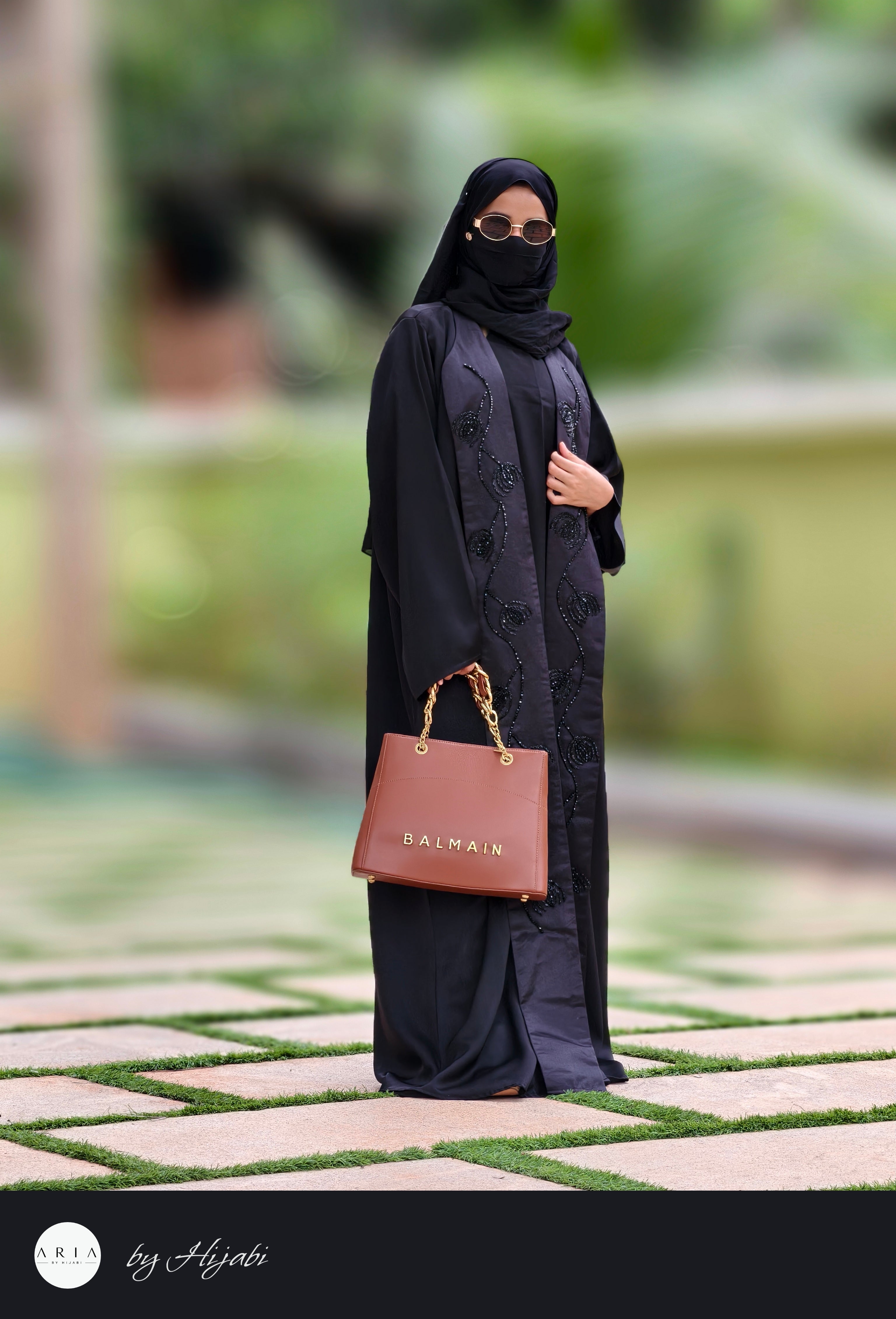 Shawl Collar Stone Work Premium Abaya