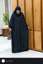 Black Stone Work Abaya – Luxury Embroidery Elegance