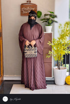 Elegant BROWN 🟤 Frilled Designer Wear Abaya