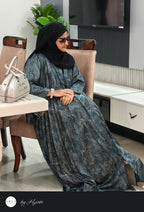 Floral Printed Frill Abaya