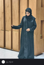 Luxury One Side Lapel Stone Work Abaya